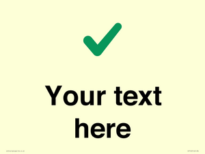 Custom plain background, green tick sign